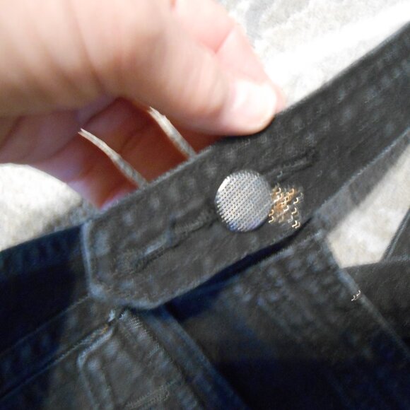 Free People Black Denim With Gold Thread Stars Overalls - Picture 5 of 12